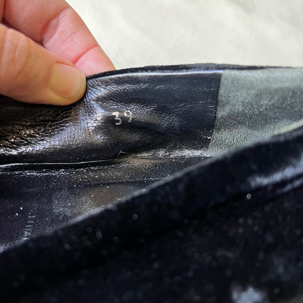 Prada Black Velvet Driving Loafers Flats Shoes Made‎ In Italy Size 39 - Picture 8 of 9